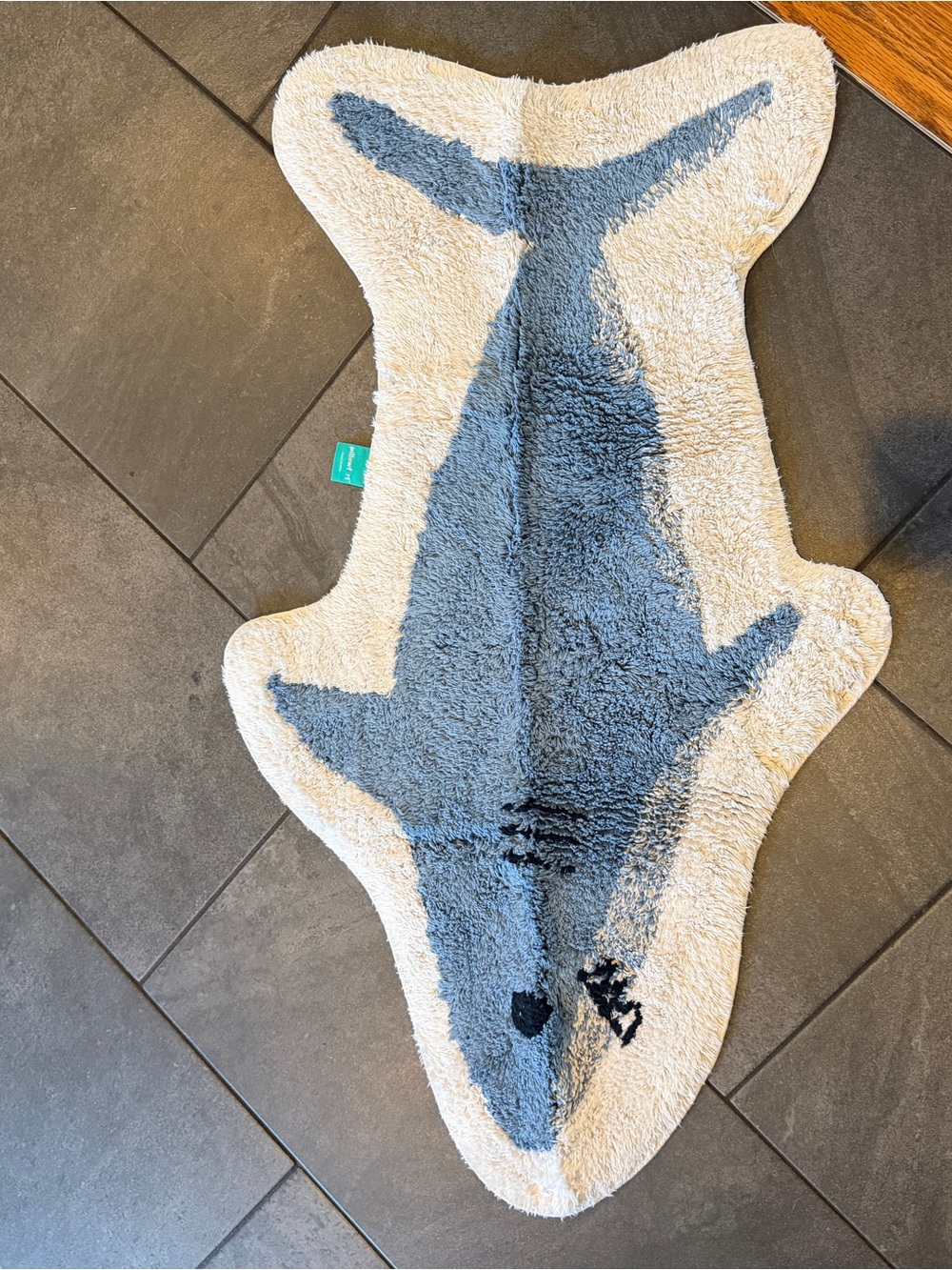 Pillowfort Blue and Cream Shark Bath Mat